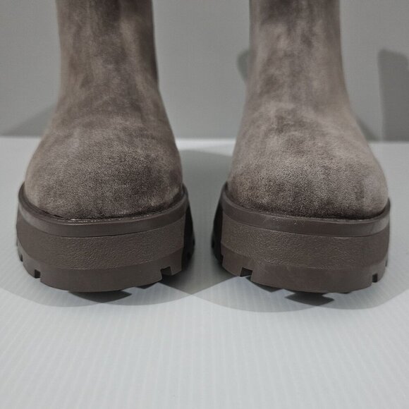 NEW Vince Camuto Neframes Ankle Boot Womens 9.5 Dark Taupe Suede Chunky Platform - Picture 6 of 14